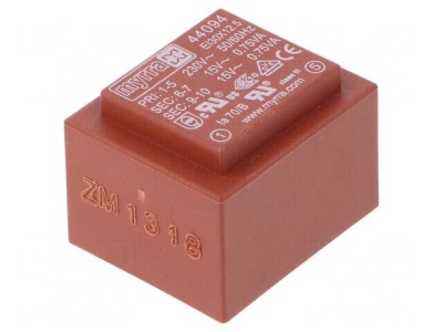 Transformator &amp;icirc;ncapsulat 15V 50mA PCB 1,5VA 230VAC foto