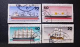 Germania RFG 1977 Istoria Nave maritime &amp; Vapoare Serie Jugendmarke Set Complet 4 Timbre Ștampilate - Oref1