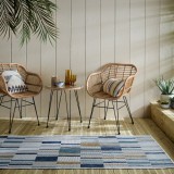 Cumpara ieftin Covor traversa Rosco Geo Outdoor Albastru 80x230 cm, Flair Rugs