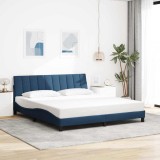 VidaXL Cadru de pat fără saltea, albastru, 180x200 cm, textil