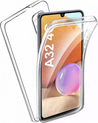 Husa 360 de grade silicon fata TPU spate Samsung Galaxy A32 4G Transparenta Lax foto