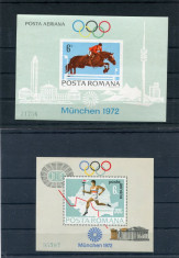 1972 , ROMANIA , LP 788 , LP 789 , PREOLIMPIADA MUNCHEN - MNH foto