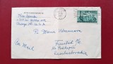 Plic aerian SUA &ndash; Cehoslovacia 1952, timbru Air Mail 15&cent; &bdquo;Statuia Libertății și New York&rdquo;