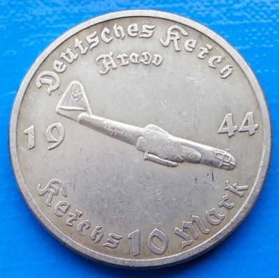 Adolf Hitler 1944 Avion Arado 10 Reichsmark 38mm foto