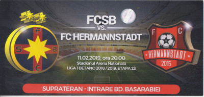 M5 - BILET ACCES PARCARE - FCSB STEAUA - FC HERMANNSTADT - 11 02 2019 foto