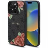 Guess Husa PU Leather 4G Roses MagSafe iPhone 16 Pro Max Negru