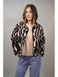 Cumpara ieftin Jacheta Dama Matlasata Subtire Montecelio Bej Animal Print Capse Talie Unica S M L Viscoza