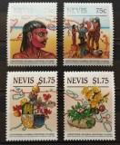 BC940, Nevis 1992, 4 timbre Columb, 500 de ani de la descoperirea Americii