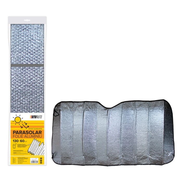 Parasolar folie aluminiu , 130 x 60 cm