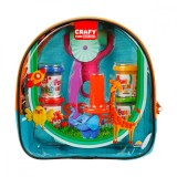 Set de modelare din plastilina cu rucsac, Crafy, Portocaliu-Bleu