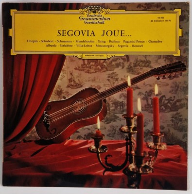 Andr&amp;eacute;s Segovia &amp;lrm;&amp;ndash; Segovia Joue... NM / VG+ vinil Lp disc Deutsche Gr. muzica clasica foto
