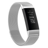 Cumpara ieftin Curea metalica magnetica Edman pentru Fitbit Charge 3 / 4, marimea L, Argintiu