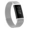 Curea metalica magnetica Edman pentru Fitbit Charge 3 / 4, marimea L, Argintiu