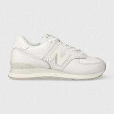 New Balance sneakers din piele 574 culoarea alb, WL574IM2