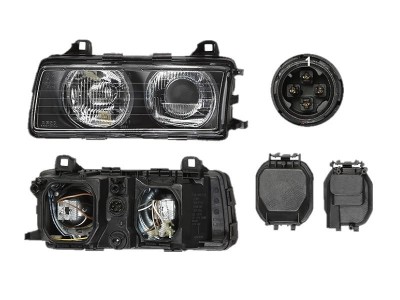 Far Bmw Seria 3 (E36), 1995-03.2000 (Fara Compact), fata, Stanga, lense; H1+H1+W5W; manual/electric; fara motoras, DEPO foto