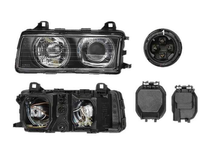 Far Bmw Seria 3 (E36), 1995-03.2000 (Fara Compact), fata, Stanga, lense; H1+H1+W5W; manual/electric; fara motoras, DEPO