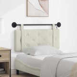 vidaXL Tăblie de pat suspendată Cu lumină LED Crem Catifea 3424119