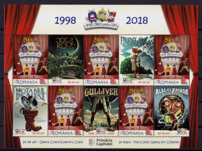 RO 2018 ,LP 2190c ,&amp;quot;20 de ani Opera Comica pentru copii &amp;quot;-mcoli 5M + 5V ,MNH foto
