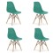 Set 4 scaune stil scandinav, Artool, Osaka, PP, lemn, verde, 46x54x81 cm