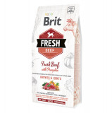 Brit Fresh Bones &amp; Joints Junior L-XL, Vită cu Dovleac, hrană uscată conținut redus cereale c&acirc;ini junior, 2.5kg