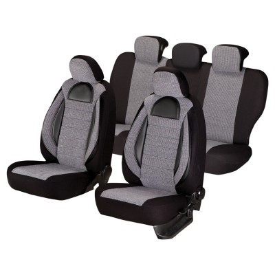 Huse scaune auto cu insertii de piele ecologica SEAT Cordoba 2000 -2009 (Gri , Negru) foto