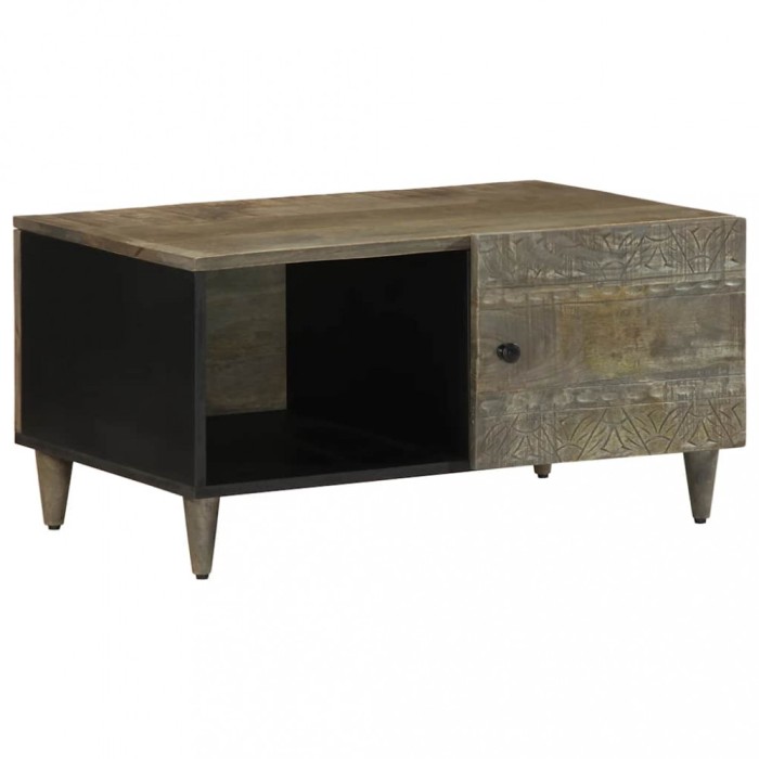 Gossi masuta de cafea gri deschis 80x50x40 cm lemn masiv de mango