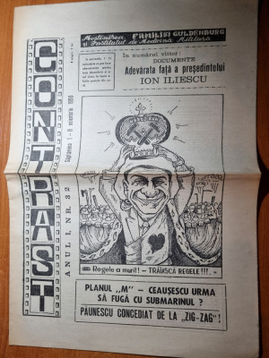 ziarul contrast 1-8 noiembrie 1990-art. dictatura paunescu a cazut foto