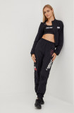 LaBellaMafia pantaloni de trening femei, culoarea negru, cu imprimeu
