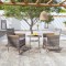 3098026 vidaXL 3 Piece Garden Dining Set Poly Rattan Grey (317176+46182)