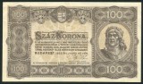 q721 UNGARIA BANCNOTA DE 100 korona coroane 1923 aproape necirculata aUNC circulata in Transilvania text in limba romana