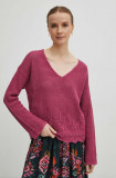 Medicine pulover femei, culoarea roz, călduros