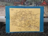 Schema Căilor Ferate Rom&acirc;ne, cu calea ferată V&acirc;lcele-Bujoreni, care nu a fost finalizată sau circulată niciodată, hartă, București 1990, 120