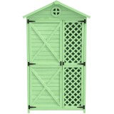 Depozit de mobilier de grădină din lemn pentru exterior, Verde | Aosom Romania