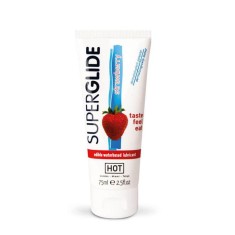 HOT Superglide edible lubricant waterbased - STRAWBERRY 75 ml