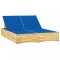 vidaXL Șezlong dublu și perne albastru regal lemn de pin tratat 3065979