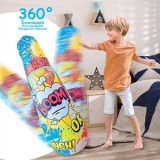 Sac de box gonflabil multicolor 120cm cu revenire 360&deg; și bază cu nisip, CMCLASS