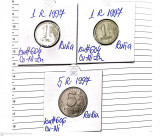 Monede rusia 3 buc 1997 / 1+1+5 r circulatie, Europa