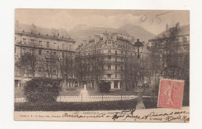 FV2 -Carte Postala - FRANTA - Grenoble, La Place Victor Hugo , circulata 1900-20