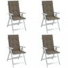 vidaXL Perne Scaun Spătar &Icirc;nalt, 4 Bucăți, Gri Taupe, 120x50x4cm, Poliester, Confortabile, Interior/Exterior