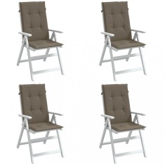 vidaXL Perne scaun spătar &icirc;nalt 4buc melanj gri taupe120x50x4cm textil
