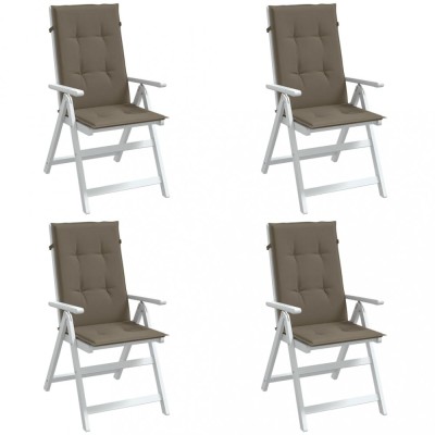 vidaXL Perne scaun spătar &amp;icirc;nalt 4buc melanj gri taupe120x50x4cm textil foto