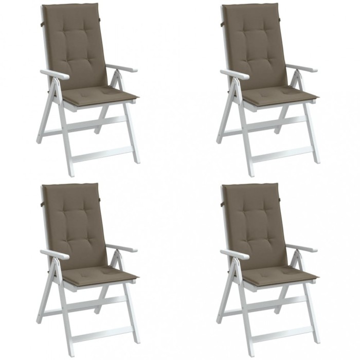 vidaXL Perne scaun spătar &icirc;nalt 4buc melanj gri taupe120x50x4cm textil