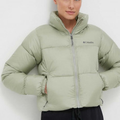 Columbia geacă Puffect Cropped Jacket femei, culoarea verde, de iarnă 2002491