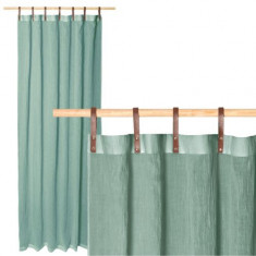 Perdea Donna cu bucle Jemidi, 135 x 245 cm, Verde, Poliester/Bumbac, 55194.07