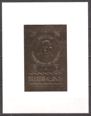 RAS AL KHAIMA 1969 PERSONALITATI NAPOLEON ( colita ndt. cu folie aurita) MNH foto