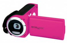 Camera Video Compacta EasyPix DVC5227 Flash, Video HD, Galben + Bonus: SD 4GB foto