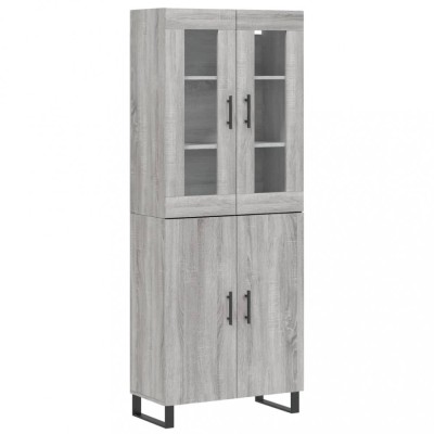 Dulap inalt, gri sonoma, 69,5x34x180 cm, lemn compozit foto