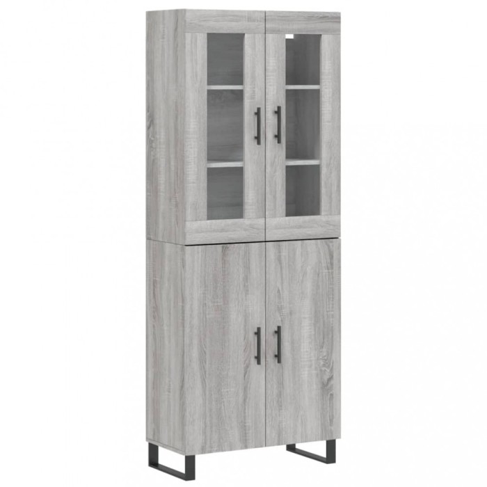 Dulap inalt, gri sonoma, 69,5x34x180 cm, lemn compozit
