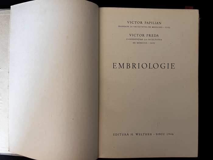 Embriologie ( Victor Papilian )