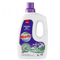 Detergent gel concentrat pentru rufe Sano Maxima Spring Flowers, 60 spalari, 3 l